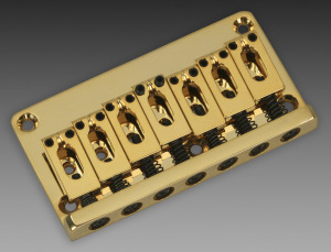7 String Flat Mount Bridge, Gold