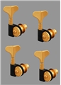 Schaller BM Light Bass Tuner, 4-In-Line Set, Left Side, Gold