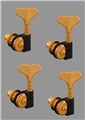 Schaller BM Light Bass Tuner, 4-In-Line Set, Right Side, Gold