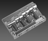 Gotoh 201, 4 String Bass Bridge, Chrome