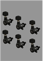 Schaller M6 Locking Tuner, 6-In-Line Set, Left Side, Black