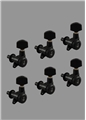 Schaller M6 Locking Tuner, 6-In-Line Set, Right Side, Black