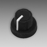 Rubber Grip Knob, Black with White Pointer