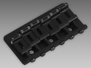 Strat Flat Mount Bridge, Vintage Spacing, Black