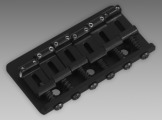 Strat Flat Mount Bridge, Vintage Spacing, Black