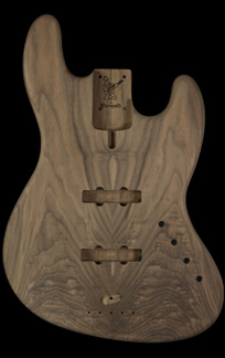 Walnut Chambered J Bass body