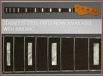 Stainless Steel Frets Now Available On Bound Necks