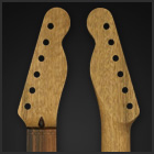 Quartersawn Black Korina Tele replacement neck with a Pau Ferro fingerboard