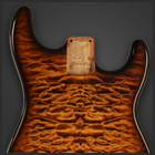Strat replacement body with a Quilt Maple top and a Tigers Eye finish