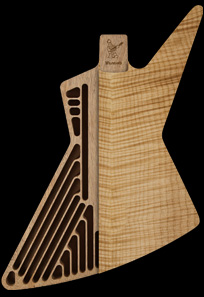 Flame Maple on Swamp Ash (cutaway to show chambers)