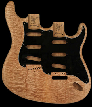 Alder Double Neck Strat Body with Quilt Maple top