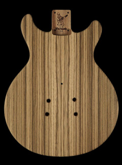 Mahogany Flat Top LPS body with Zebrawood top