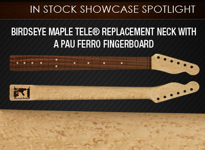 Birdseye Tele replacement neck with a Pau Ferro fingerboard