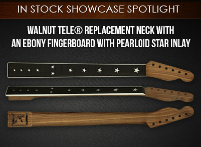 Walnut Tele replacement neck with an Ebony fingerboard with Pearloid Star inlay