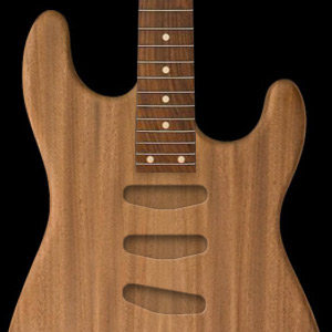 Strat Body with 24 Fret Extension Pickup Reposition showing neck