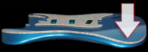 Strat Body highlighting Drop Top Binding